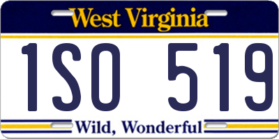WV license plate 1SO519