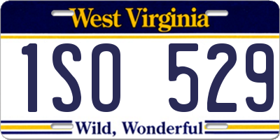 WV license plate 1SO529