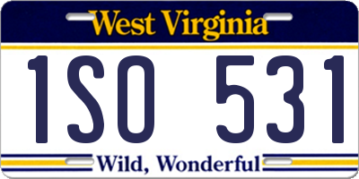WV license plate 1SO531
