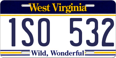 WV license plate 1SO532