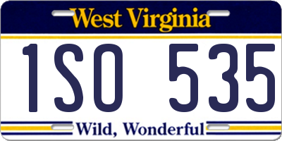 WV license plate 1SO535