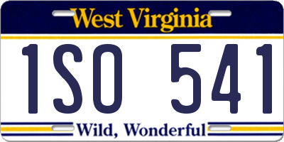 WV license plate 1SO541