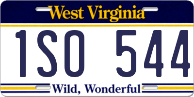 WV license plate 1SO544