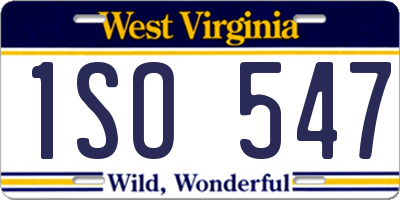 WV license plate 1SO547