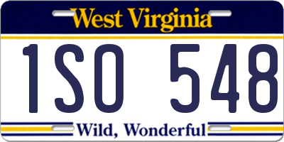WV license plate 1SO548