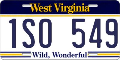 WV license plate 1SO549