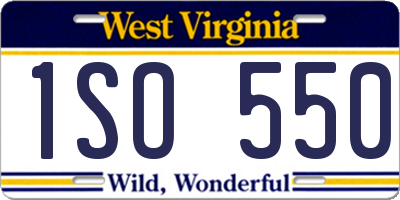 WV license plate 1SO550