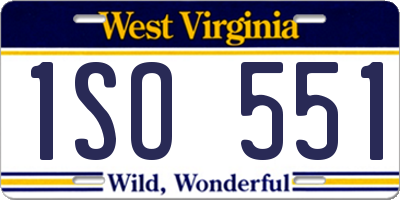 WV license plate 1SO551
