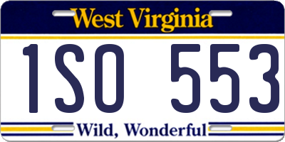 WV license plate 1SO553