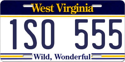 WV license plate 1SO555