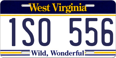 WV license plate 1SO556