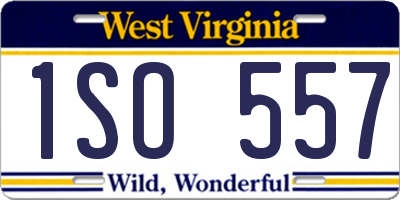 WV license plate 1SO557