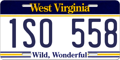 WV license plate 1SO558