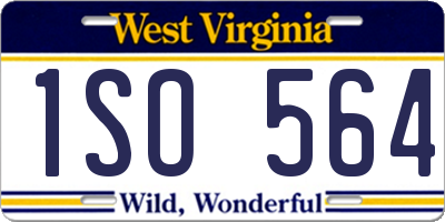 WV license plate 1SO564