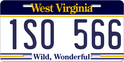 WV license plate 1SO566