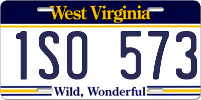 WV license plate 1SO573