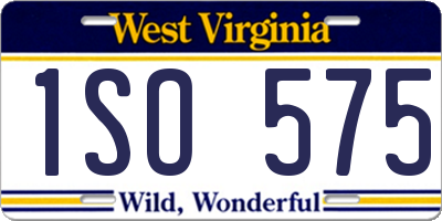 WV license plate 1SO575