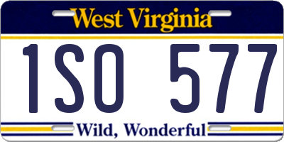 WV license plate 1SO577
