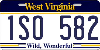WV license plate 1SO582