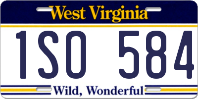WV license plate 1SO584