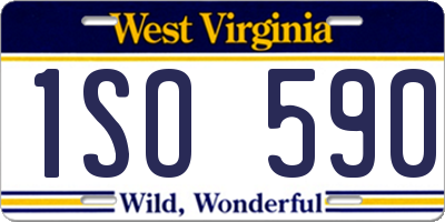 WV license plate 1SO590
