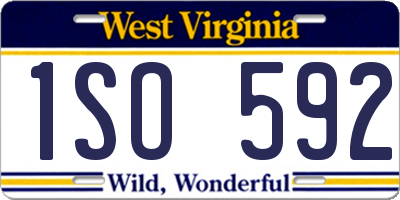 WV license plate 1SO592