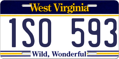WV license plate 1SO593