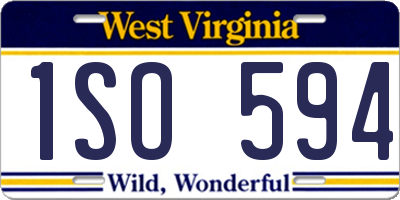 WV license plate 1SO594