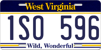 WV license plate 1SO596