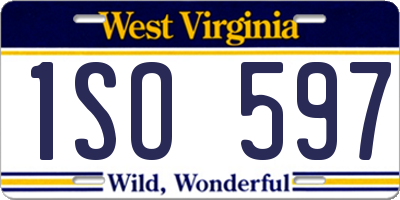 WV license plate 1SO597