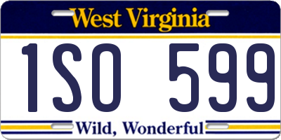 WV license plate 1SO599