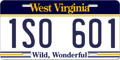 WV license plate 1SO601