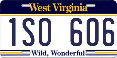 WV license plate 1SO606