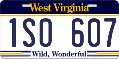 WV license plate 1SO607