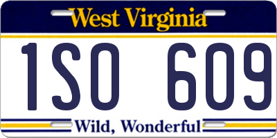 WV license plate 1SO609