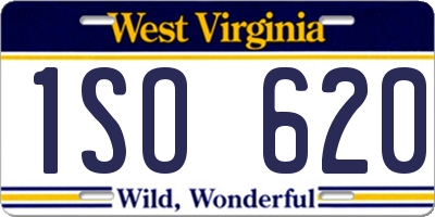 WV license plate 1SO620