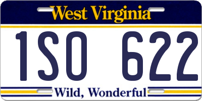 WV license plate 1SO622