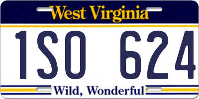 WV license plate 1SO624