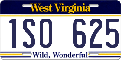 WV license plate 1SO625