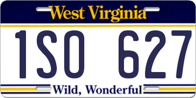 WV license plate 1SO627