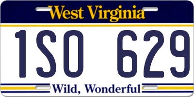 WV license plate 1SO629