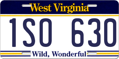 WV license plate 1SO630