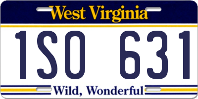 WV license plate 1SO631