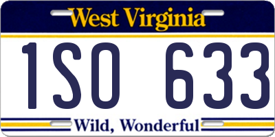 WV license plate 1SO633