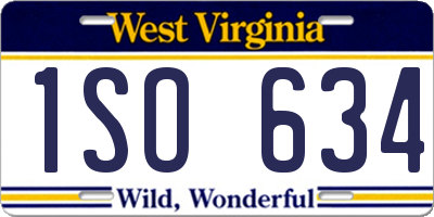 WV license plate 1SO634