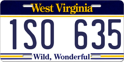 WV license plate 1SO635