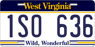 WV license plate 1SO636