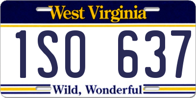 WV license plate 1SO637