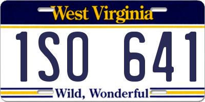 WV license plate 1SO641