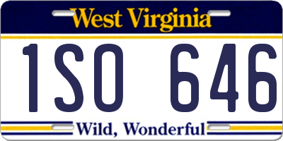 WV license plate 1SO646
